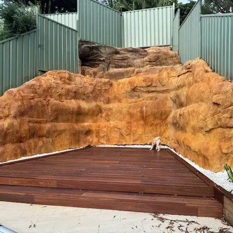 Outdoor Mock Rock Wall Installation