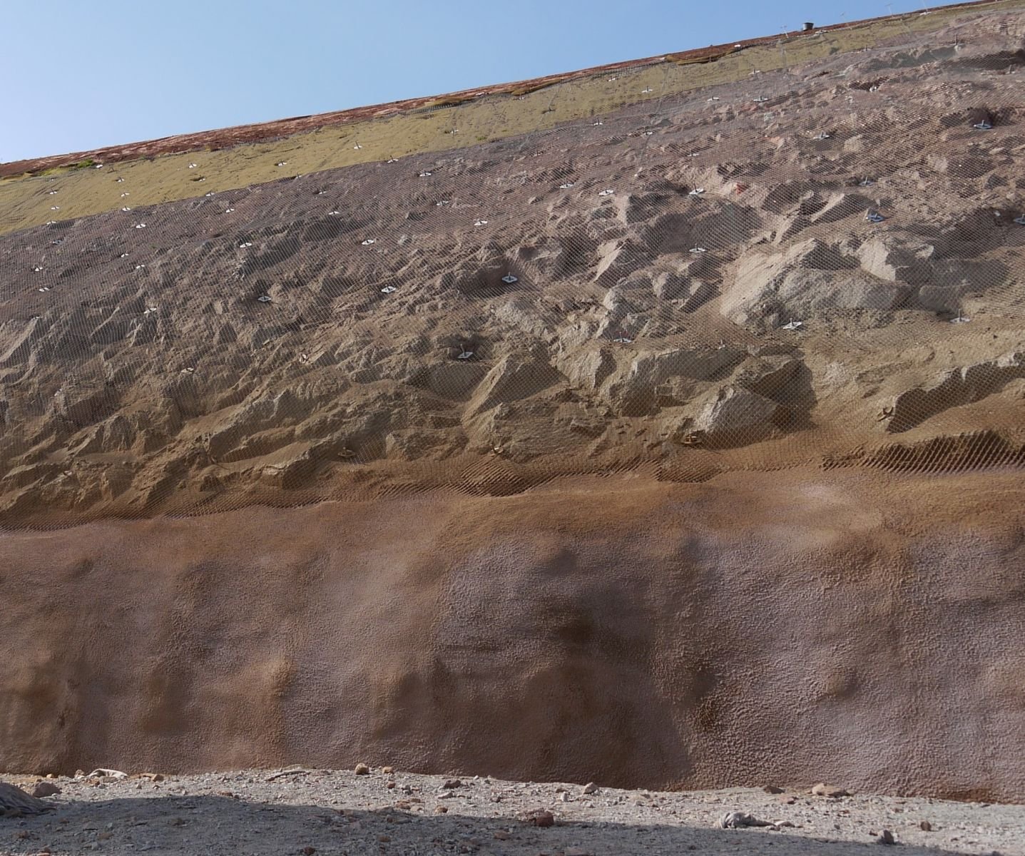 Stabilized Rocky Slope With Mesh