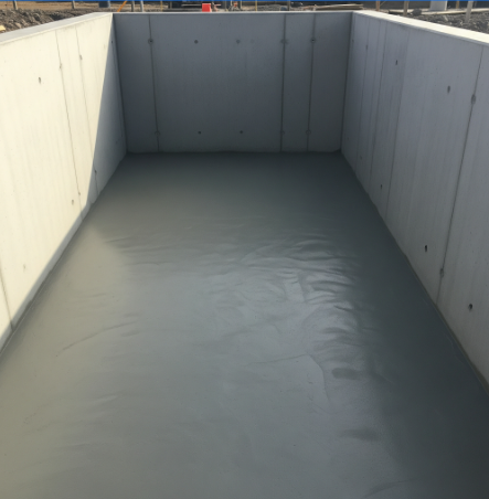 Concrete Pit Filled With Fresh Slurry